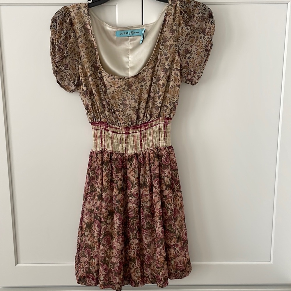 Guess by Marciano Rose Floral Silk Mini Dress